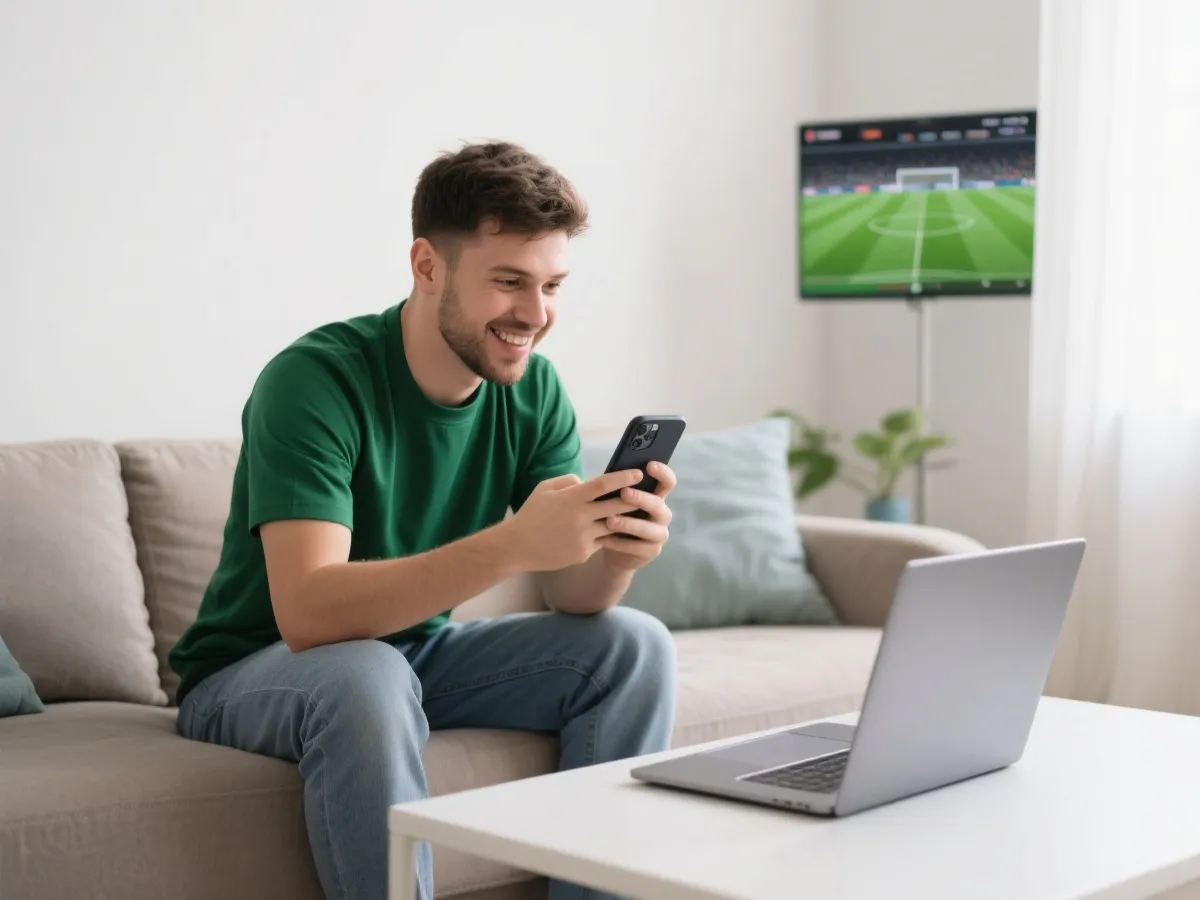 多裝置觀看賽事直播示意圖